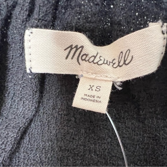 Madewell Women Tiered Flutter Sleeve Black Top Blouse XS NEW 547 - Picture 4 of 5